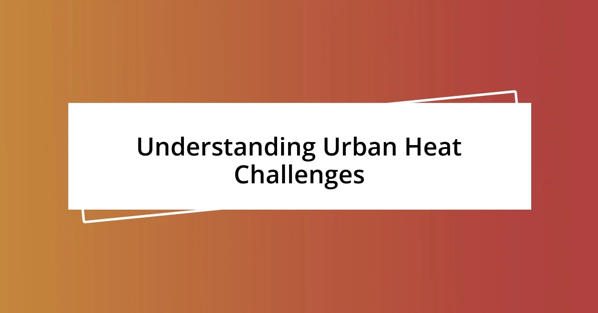 Understanding Urban Heat Challenges