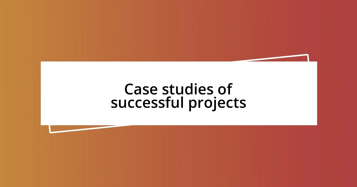 Case studies of successful projects